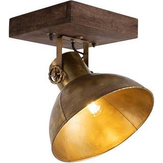 Industriel loftspot bronze med træ 30 cm - Mangoes