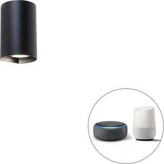 Smart rund væglampe sort inkl. Wifi GU10 - Sabbir