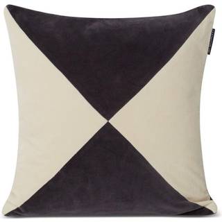 Lexington Patched Organic Cotton Velvet Pillow Cover - Pyntepuder & Betræk Bomuld Mørkegrå - 12334111-2725-SH25