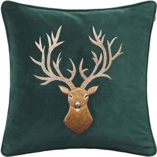 Chhatwal & Jonsson Embroidered Reindeer pudebetræk 50x50 cm Green