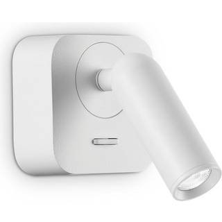 Ideallux Ideal Lux LED-vægspot Bean, hvid, bredde 7 cm, metal Bean, Hvid/opal, Stue/spisestue, Metal, Moderne