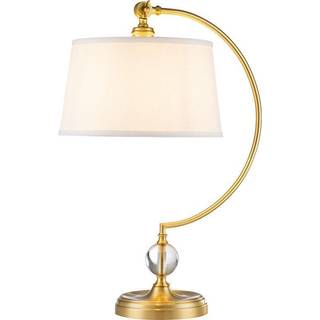 QUOIZEL Bordlampe Jenkins, Messing/guld, Stue/spisestue, Metal