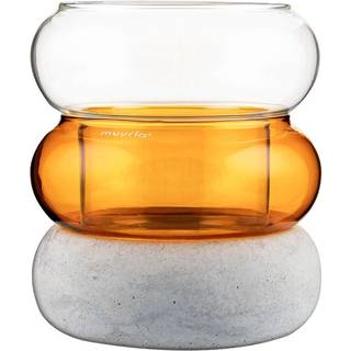 Muurla Bagel vase/fyrfadsstage 12 cm Amber