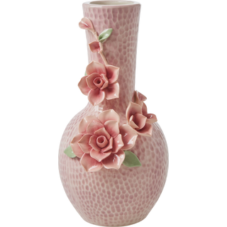 Rice Vase Med Blomsterdesign 25 Cm - Vaser Keramik Rosa - CEVAS-FLOWI