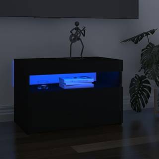 tv-borde med LED-lys 2 stk. 60x35x40 cm sort