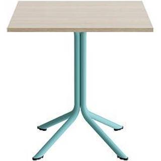 Bord Atlas 1133 700x700x720mm, Hvidpigmenteret eg med turkis understel