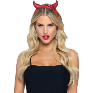 Latex Glitter Devil Horn Headb - O / S / RED