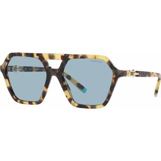 Tiffany Kvinde TF4198 806480 Solbriller Acetat Skildpadde Blå Geometrisk Normal