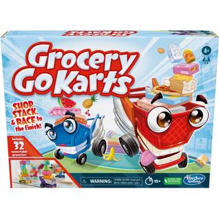 Grocery Go Karts br?tspil for f?rskoleb?rn og b?rn i alderen 4 og op Byggespil med mini dagligvarer F?rskolespil for 2-4 spillere