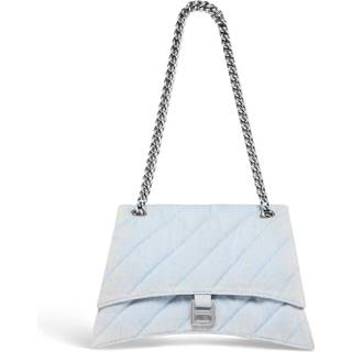 Balenciaga Crush Medium denim shoulder bag - blue - One Size