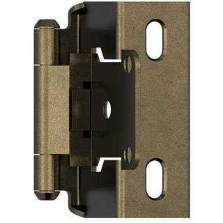Amerock BPR7540BB | Kabinet h?ngsel | 1/2 in (13 mm) overlay selvlukket fuld indpakning | Br?ndt messing | K?kkenkabinet d?r h?ngsel | 1 par/2 pa