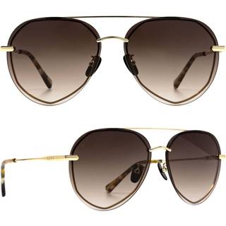 DIFF Lenox gold with sea turtle tortoise tips+brown gradient lens 62 Solbriller Mænd Guld - Gold - 62mm