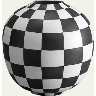 L'Objet Vases - 'Damier' vase, large in Black and white Porcelaine