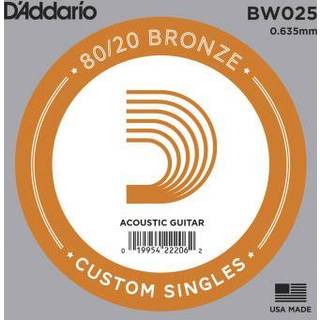 D'Addario BW025 Bronze sår akustisk guitar enkelt streng .025