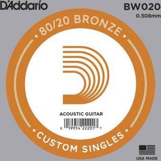 D'Addario BW020 Bronze sår akustisk guitar enkelt streng .020