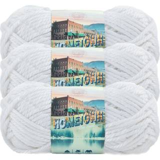 Lion Brand Yarn Hometown Yarn Super-Bulky garn til strikning af hækling og håndværk 3 pakke New York White