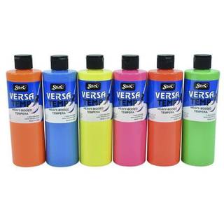 Sax Versatemp Tempera Paints Assorterede fluorescerende farver 6 t?lling (pakke med 1)- 1440727