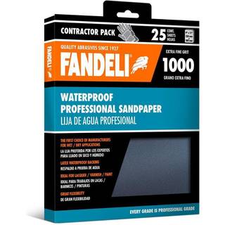 Fandeli | Vandtæt sandpapir | 1000 Grit | 25 ark 9 '' x 11 '' | Til bilpolering af træmøbler slibning og metalslibning | Vandbestandigt