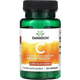 SWANSON C-vitamin 1000 mg + vilde roser 30 kapsler