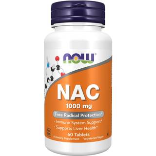 NOW – NAC Acetyl-Cysteine 1000 mg, 60 tabletter