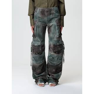 The Attico Fern oversized denim cargo pants - green - 26
