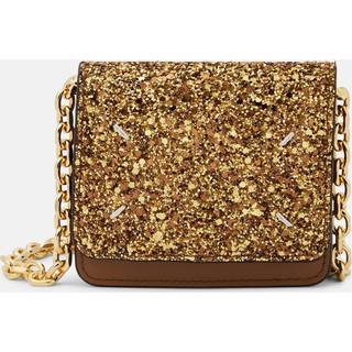 Maison Margiela Micro glitter wallet on chain - brown - One Size