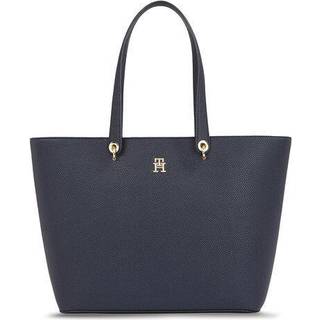 Tommy Hilfigertil kvinder. AW0AW15178 Emblem Tote navy shopper taske (OSFA), Blå, Casual, Polyuretan