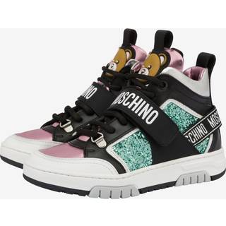 Moschino Kids Logo leather high-top sneakers - multicoloured - EU 34