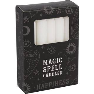 Weiße "Glücklichsein" Zauberkerzen 12 St.