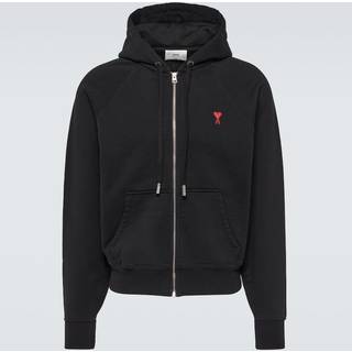 Ami Paris Ami De CÅur cotton jersey zip-up hoodie - black - EU 52