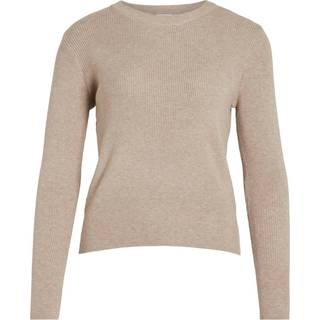 VILA Vicomfy O-neck L/S KNIT TOP  Natural Melange XL