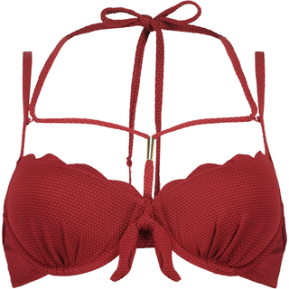 Hunkemöller Scallop Rio bikini top med bøjle, rød, Størrelse: 70D, Dame