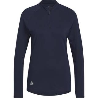 Adidas Quarter-Zip Long Sleeve Golf Polo Shirt W 38/S COLLEGAITE NAVY