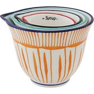 Kreativ co-op h?ndstemplet stribet stent?j M?lingskopper (s?t med 4 st?rrelser/design)