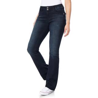 Wallflower kvinders saftige krumme bootcut Mid-Rise Insta Stretch Juniors Jeans (Standard og Plus) BlackBerry 7 Short