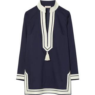 Tory Burch Tasseled cotton tunic - blue - XL
