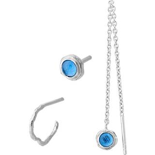 Pernille Corydon Blue Hour 3 Pieces Earring Box Sterling Sølv Øreringe med Blå Kvarts