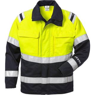 Fristads 120929 Flamestat Hi Vis Jakke kl.2 4176 / Arbejdsjakke Hi-Vis gul/Marine XL