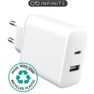 eStuff Infinite PD vægoplader USB-C + USB-A