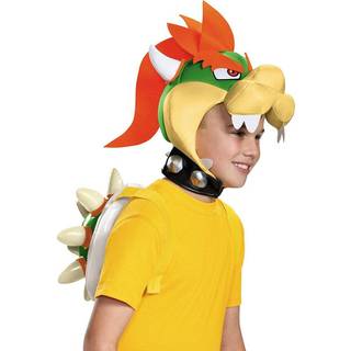 Bowser børnekostumesæt med oppusteligt skal og hovedstykke - nemt at have på til et dristigt Halloween Bowser-look