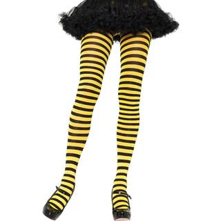 Leg Avenue Nylon Stripe Tights 7100 Black & Yellow
