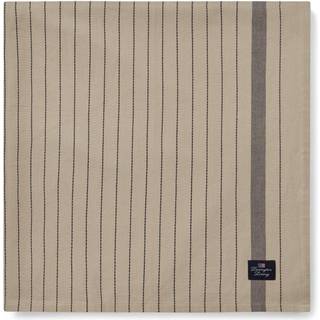 Lexington Striped Organic Cotton Dug /mørkegrå 150x250 Cm - Duge & Bordløbere Bomuld Beige - 12333002-2721-TC20