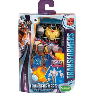 Transformers EarthSpark Deluxe Grimlock Actionfigur - 5-tommer robot, 21-trins omdannelse, Build-A-Figure-del