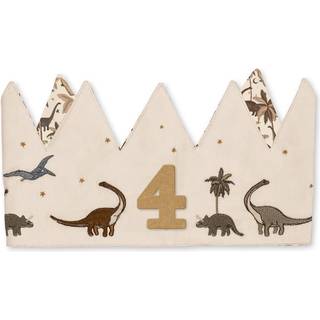 Konges Sløjd Birthday crown stofkrone m. filttal Dino - 1-10 år