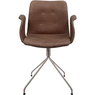 Bent Hansen Primum Spisebordsstol med Armlæn Og Swivel Rustfrit Stål/Tartufo