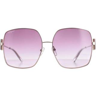 Ferragamo Kvinde SF243SR 691 Solbriller Metal Guld Violet Firkantet Normal Skygge