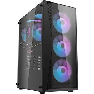 Computer kabinet Darkflash DK352 Plus med 4 blæsere (Sort)