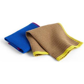 HAY Canteen karklud 31x31 cm 2-pak Blue/Fuchsia-Beige/Yellow