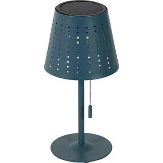 Udendørs bordlampe blå inkl. LED 3-trins dæmpbar genopladelig og solcelle - Ferre