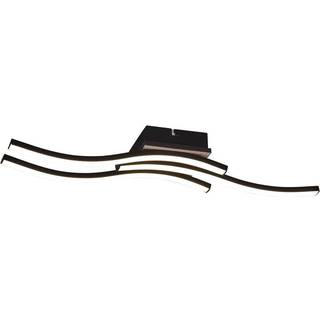 Design loftslampe sort med træ inkl. LED 3-lys - Vanesa